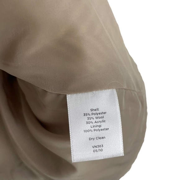 Talbots Button Front Wool Blend Short Coat Beige Gray Women's 12 - Picture 6 of 7